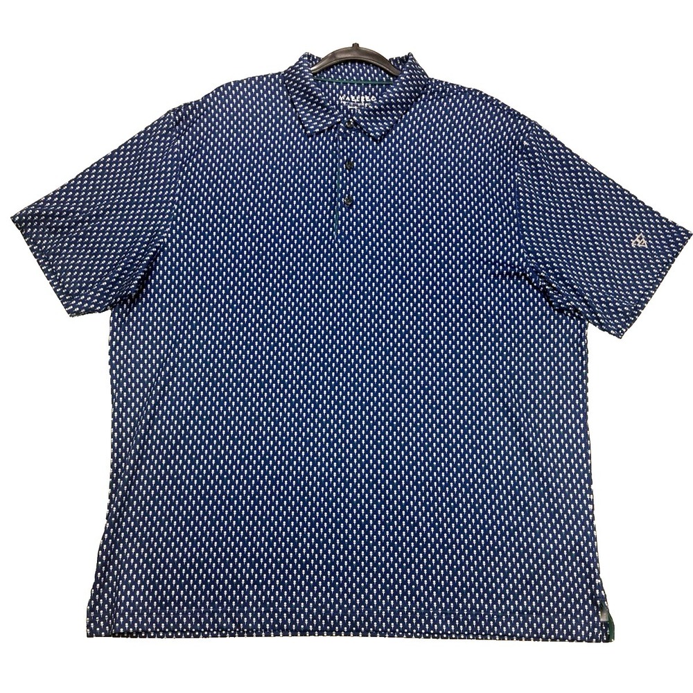 Maelreg Performance Golf Polo Shirt Mens‎ 2XL Blue Tee Print SS